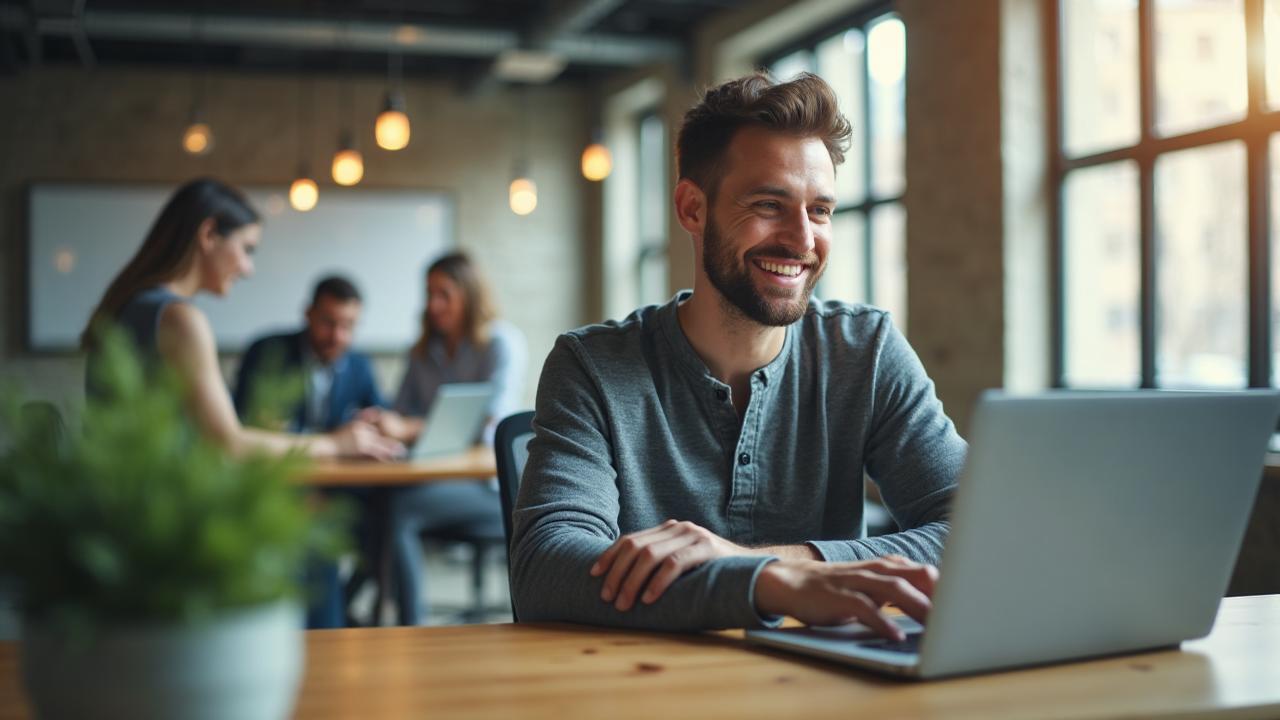 IT professionals working in modern office